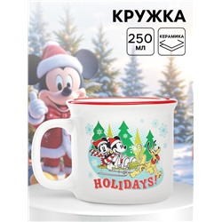 Кружка керамическая новогодняя Holidays, Микки Маус и друзья, 250 мл