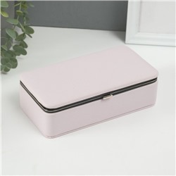 Шкатулка для украшений «Мелкая рябь», с зеркалом, искусственная кожа, розовая, 10×18×6 см