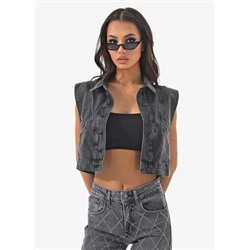 Женская жилетка джинсовая укороченная CRACPOT