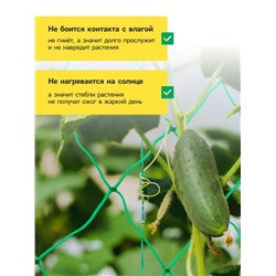Сетка садовая для огурцов, шпалерная, 5×2 м, ячейка 15×15 см, Greengo
