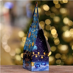 Подарочная коробка «Ёлка »Синий иней«, 15.7×9.5×22.5 см набор 5 шт.