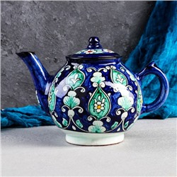 Чайник заварочный Риштанская Керамика «Узоры», 1 л, синий