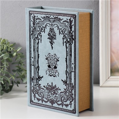 Шкатулка книга - сейф «Растительный узор», дерево и искусственная кожа, с замком, 27×18×7 см