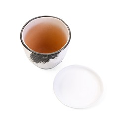 Горшок для цветов «Штрих», 1 л, d=15 см, h=13 см, с поддоном, керамика, белый