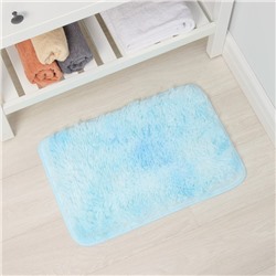 Коврик для дома Доляна «Пушистик», 40×60 см, сине-голубой