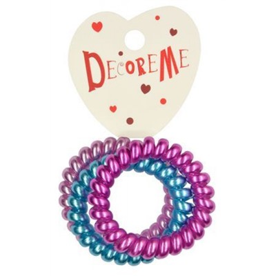 Резинки для волос 3 шт СПИРАЛЬНАЯ ПЕРЛАМУТРОВАЯ МИКС 2-712/227 DecoreMe