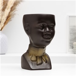 Декоративное кашпо для цветов «Негритянка», 1.3 л, 14×20×12 см, керамика, чёрное