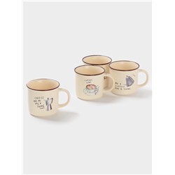 Набор кружек Доляна «Время кофе», 4 шт., 420 мл, фарфор, молочный
