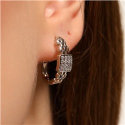 Серьги палочки ювелирная бижутерия, покрытие посеребрение, вставка: фианиты, цвет: прозрачный, арт.213.598