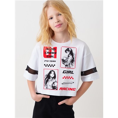 Фуфайка трикотажная для девочек (футболка)