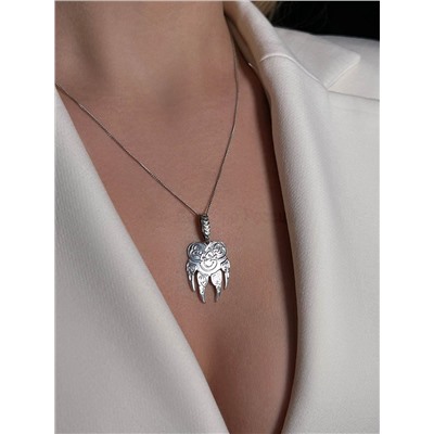 Подвеска-оберег из чернёного серебра - Лапа (Печать Велеса наделяет своего обладателя волчьей силой, выносливостью, упорством, храбростью, защищает от всех невзгод и болезней. Волчья лапа придаёт чело 925 пробы п026ч