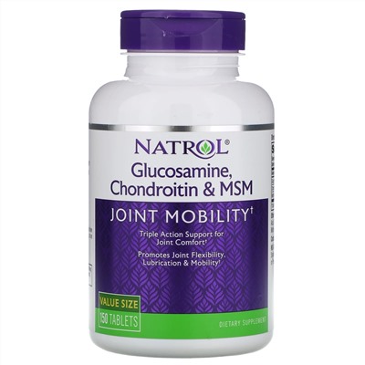 Natrol, Глюкозамин, хондроитин и MSM, 150 таблеток