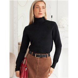 Водолазка тонкой вязки из хлопка с нейлоном