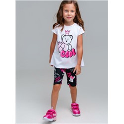 Комплект трикотажный для девочек: брюки (легинсы укороченные), фуфайка (футболка)