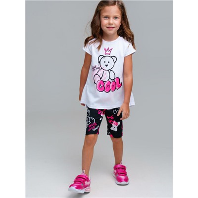 Комплект трикотажный для девочек: брюки (легинсы укороченные), фуфайка (футболка)
