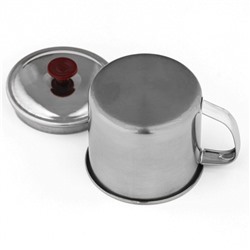 Кружка «Вестерн», 320 мл, d=9 см, с крышкой, нержавеющая сталь, хромированная