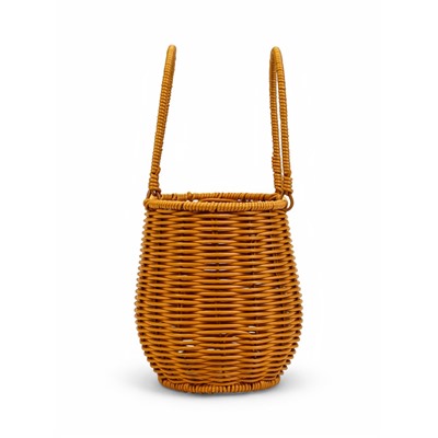 Корзина плетёная для хранения, 21×13×17 см, ручка h=13 см, коричневая