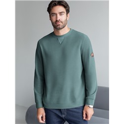 Джемпер легкий из фактурного эластичного трикотажа с принтом