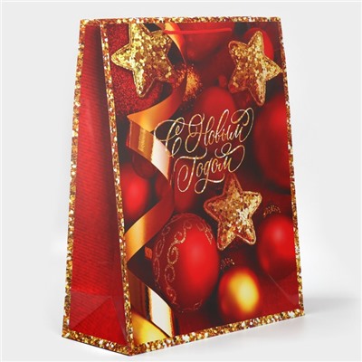 Пакет подарочный новогодний ламинированный XL «С Новым годом», 40×49×15 см