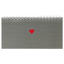 Еженедельник недатированный на спирали 165х85 мм 128 стр. 71599 "СЕРДЕЧКО НА ПОЛОСКАХ" Феникс