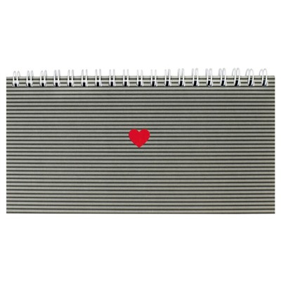 Еженедельник недатированный на спирали 165х85 мм 128 стр. 71599 "СЕРДЕЧКО НА ПОЛОСКАХ" Феникс