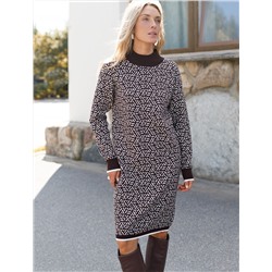 Платье жаккардовой вязки с кашемиром