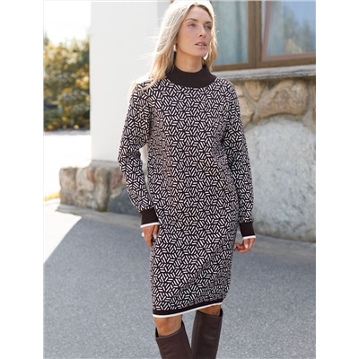 Платье жаккардовой вязки с кашемиром