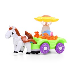 Интерактивная игрушка "Лошадка" с повозкой на батарейках, в коробке