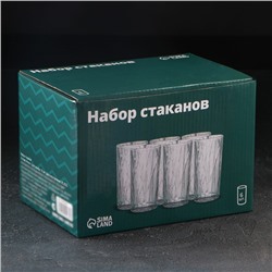 Стаканы «Фрост», 350 мл, 7.5×14.5 см, набор 6 шт., стекло, прозрачные