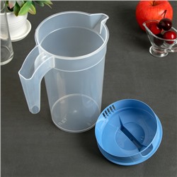 Кувшин для воды с крышкой, 1.2 л, пластик, МИКС