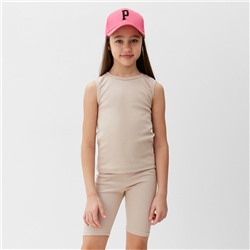 Комплект для девочки (майка и велосипедки) MINAKU, бежевый, рост 104 см