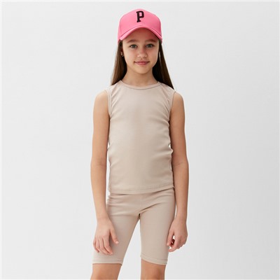 Комплект для девочки (майка и велосипедки) MINAKU, бежевый, рост 104 см