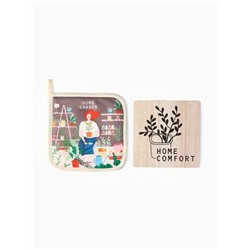 Набор кухонный «Доляна» Home, подставка 15×15 см, прихватка 17×17 см