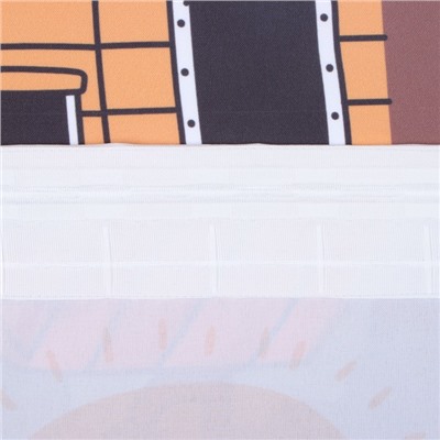 Шторы портьерные «Этель» Hello, adventure, 145×260 см, 2 шт., 140 г/м²