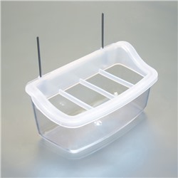 Кормушка для птиц внутренняя прозрачная с разделителем 11.7×5.5×6.3 см