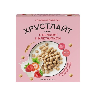 Завтрак "Хрустлайт" клубнично-сливочный с белком и клетчаткой 100г ЭКОПРОДУКТЫ, 1190925
