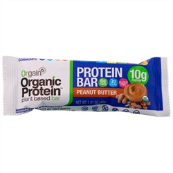 Orgain, Органический батончик на растительной основе, арахисовое масло, 12 батончиков, 40 г (1,41 унции) каждый