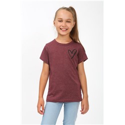 Футболка Сердечко бордо арт. ФУ/сердечко-бордо (В ассортименте)
