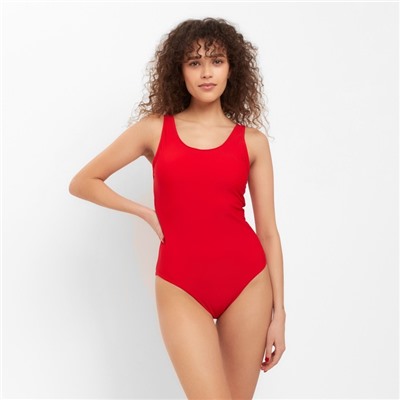 Купальник женский слитный с завязками на спине MINAKU, размер 46, красный
