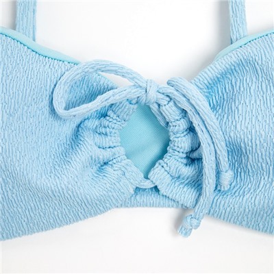 Купальник раздельный с завязками спереди женский MINAKU, размер 48, голубой