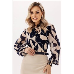Блузка женская  7059/18/Синий, бежевый