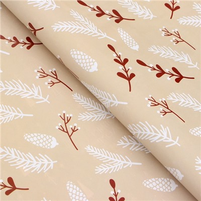 Бумага упаковочная новогодняя глянцевая двусторонняя «Изысканность», 50×70 см