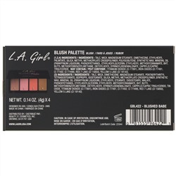 L.A. Girl, Палетка румян Blushed Babe Blush Palette, 4 г (каждый оттенок)