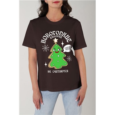 Фуфайка (футболка) женская Карнавал-3 (Шоколадный)