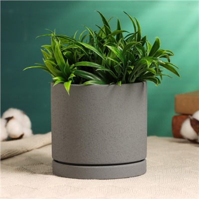 Горшок «Мина», 700 мл, керамика, серый