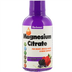 Bluebonnet Nutrition, жидкий цитрат магния, ягодный вкус, 472 мл (16 жидк. унций)