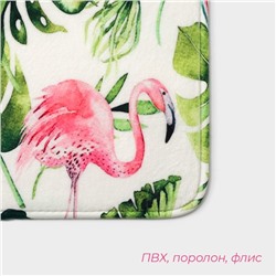 Коврики для ванной и туалета Доляна «Фламинго», 2 шт., 40×43 см, 43×73 см