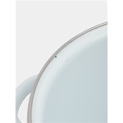 УЦЕНКА Кастрюля эмалированная «Черешня», 4 л, d=15 см, с крышкой, белая