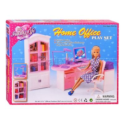 Набор мебели для кукол "Рабочий кабинет" в коробке