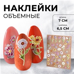 Наклейки для ногтей «На поле», объёмные, разноцветные